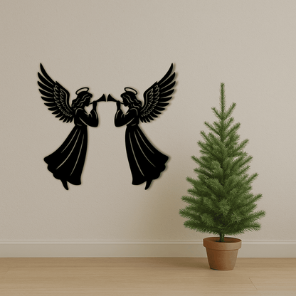 Angel silhouette vector EPS for Christmas crafts and décor