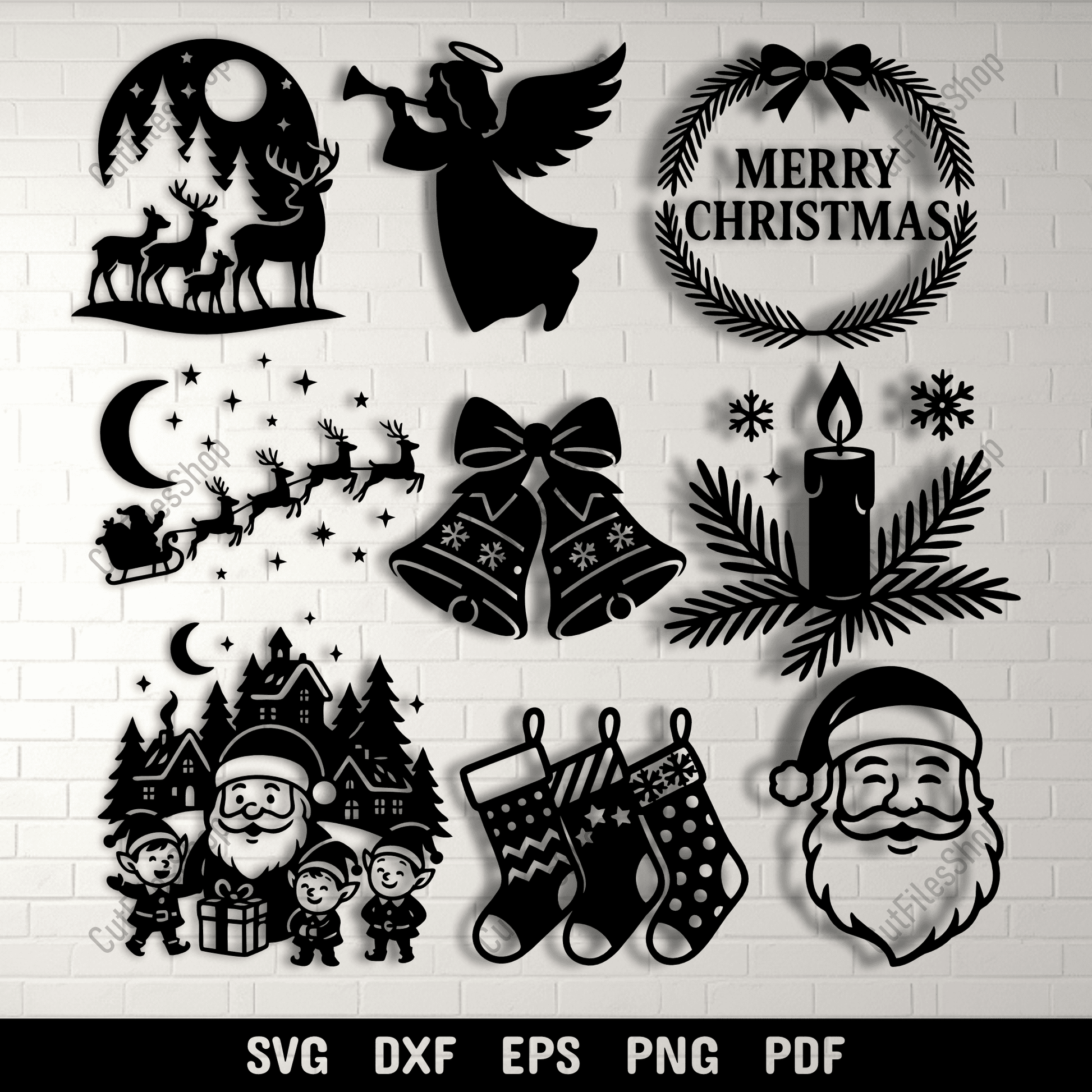 Merry Christmas wreath SVG for festive signs and décor