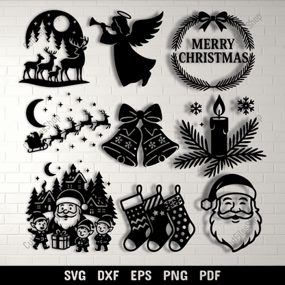 Merry Christmas wreath SVG for festive signs and décor