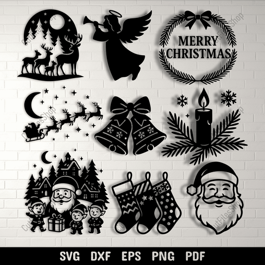Merry Christmas wreath SVG for festive signs and décor