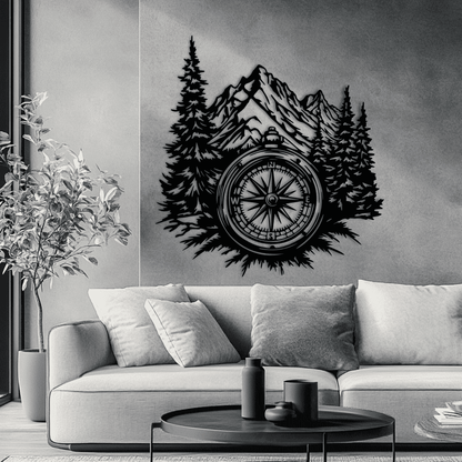Compass metal wall decor design