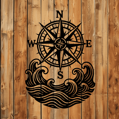 Compass rose vector design for Glowforge engraving