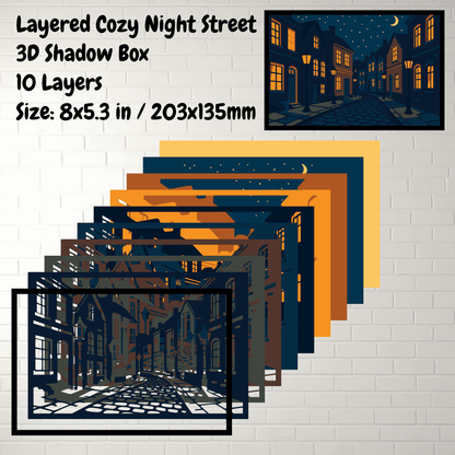 European street night layered SVG DXF file