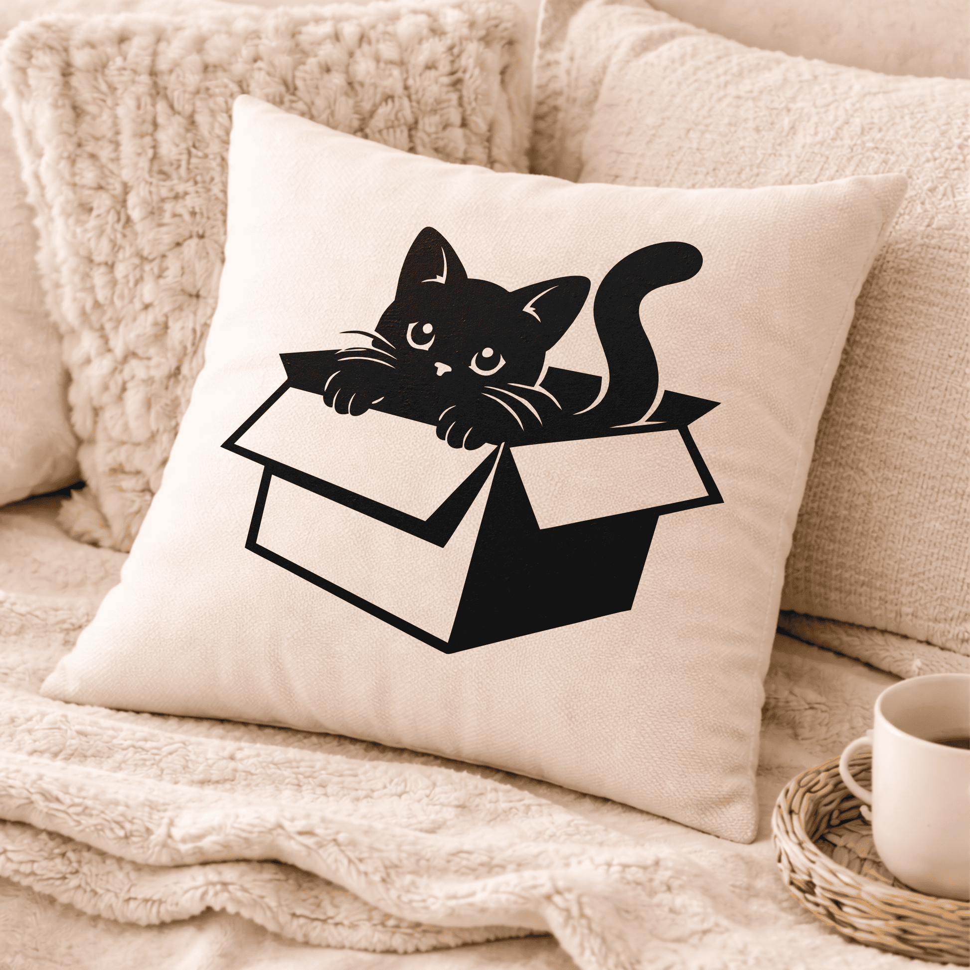 Black cat decal design for vinyl cutting