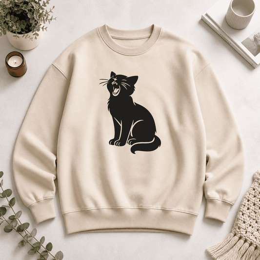 Funny cat silhouette DXF cutting file