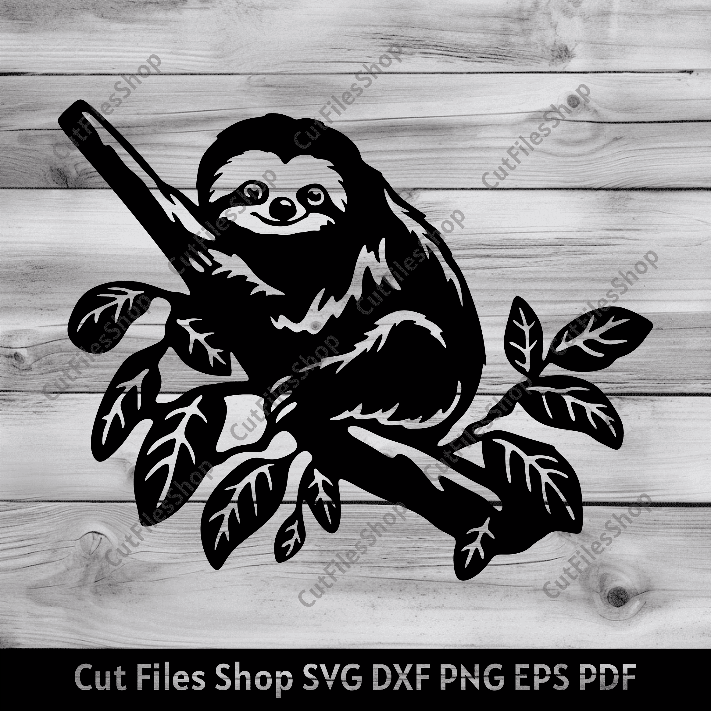 Cute Sloth Dxf For Laser, Sloth Svg for Cricut, Silhouette cut files ...