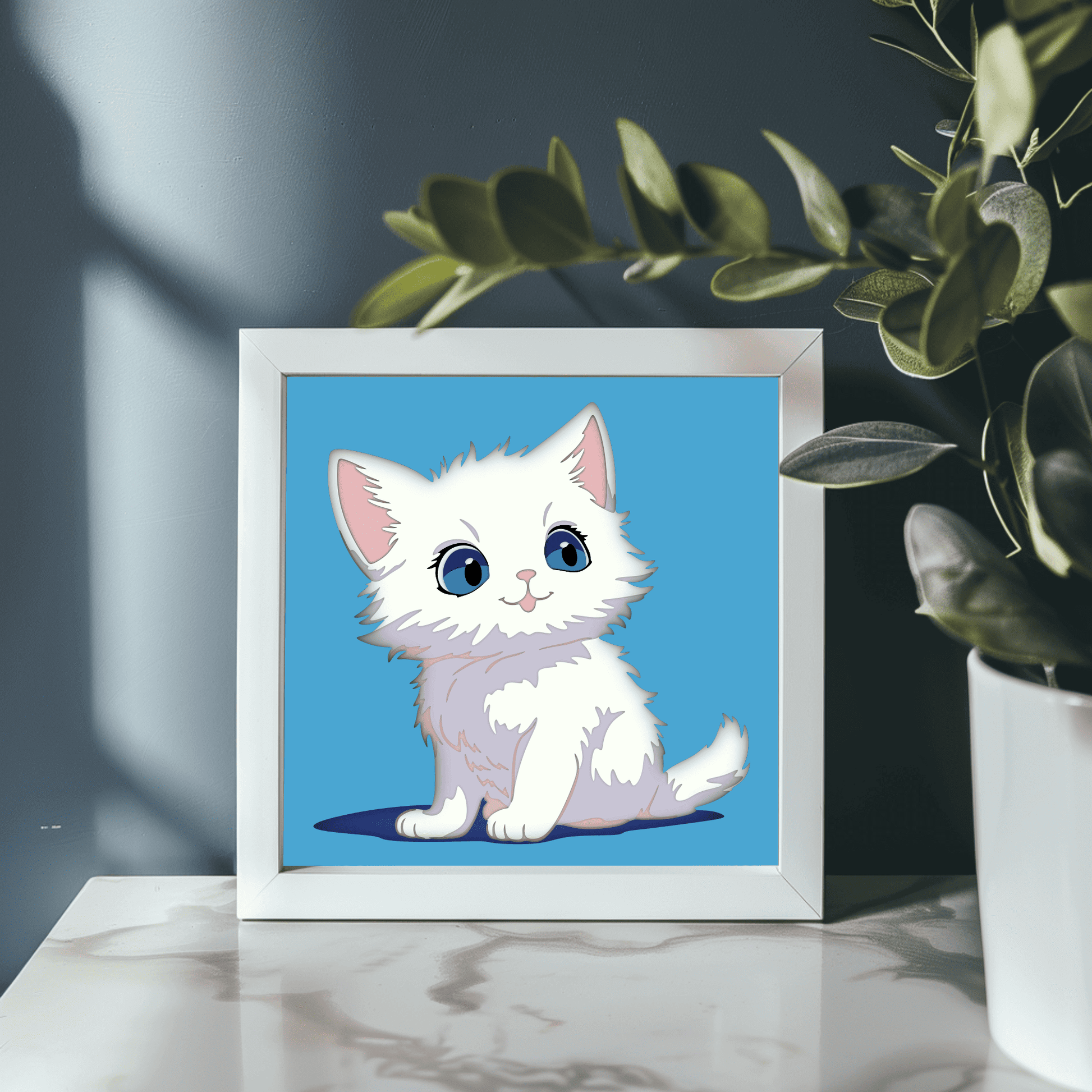 Cat Layered Shadow Box SVG Template, DXF for Laser Cut, Papercut Art DIY, Multilayer Home Decor, Unique Gift Crafting