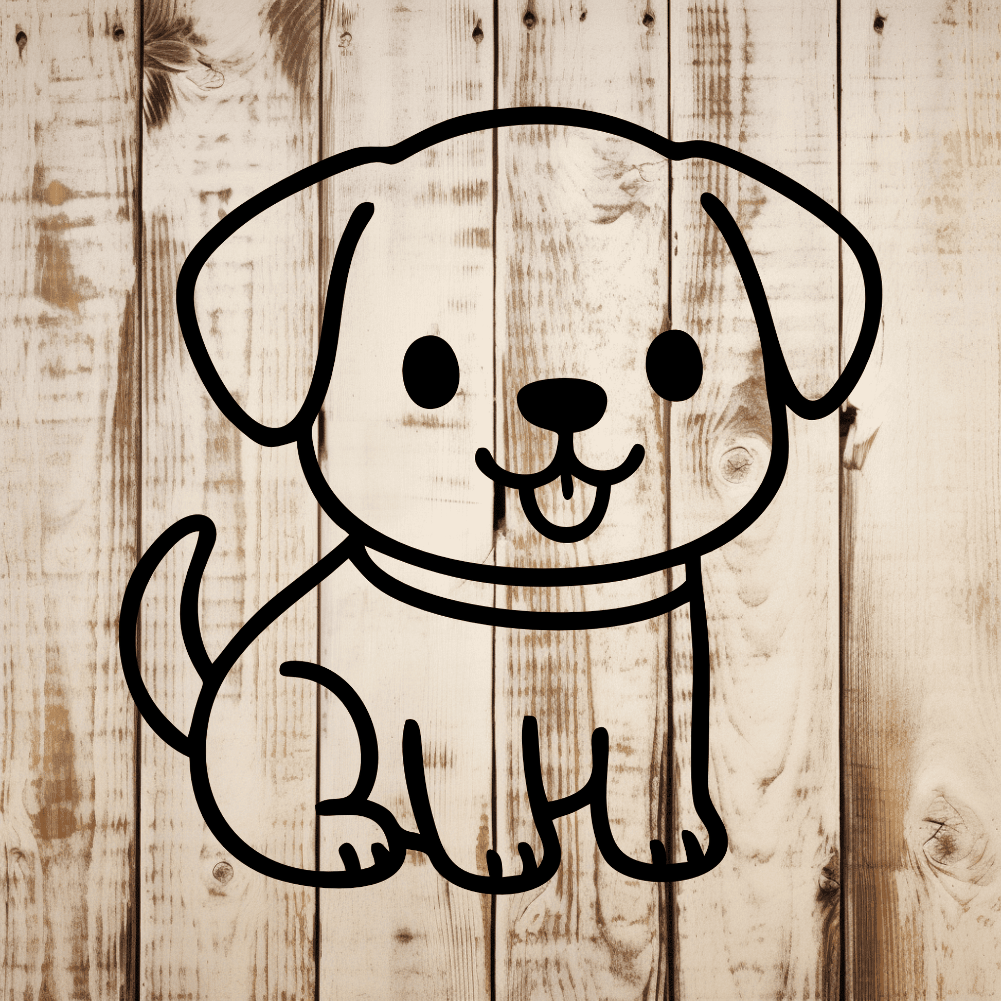 cute dog line art svg for kids projects