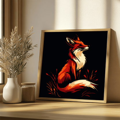 3D shadow box fox multilayer wildlife template
