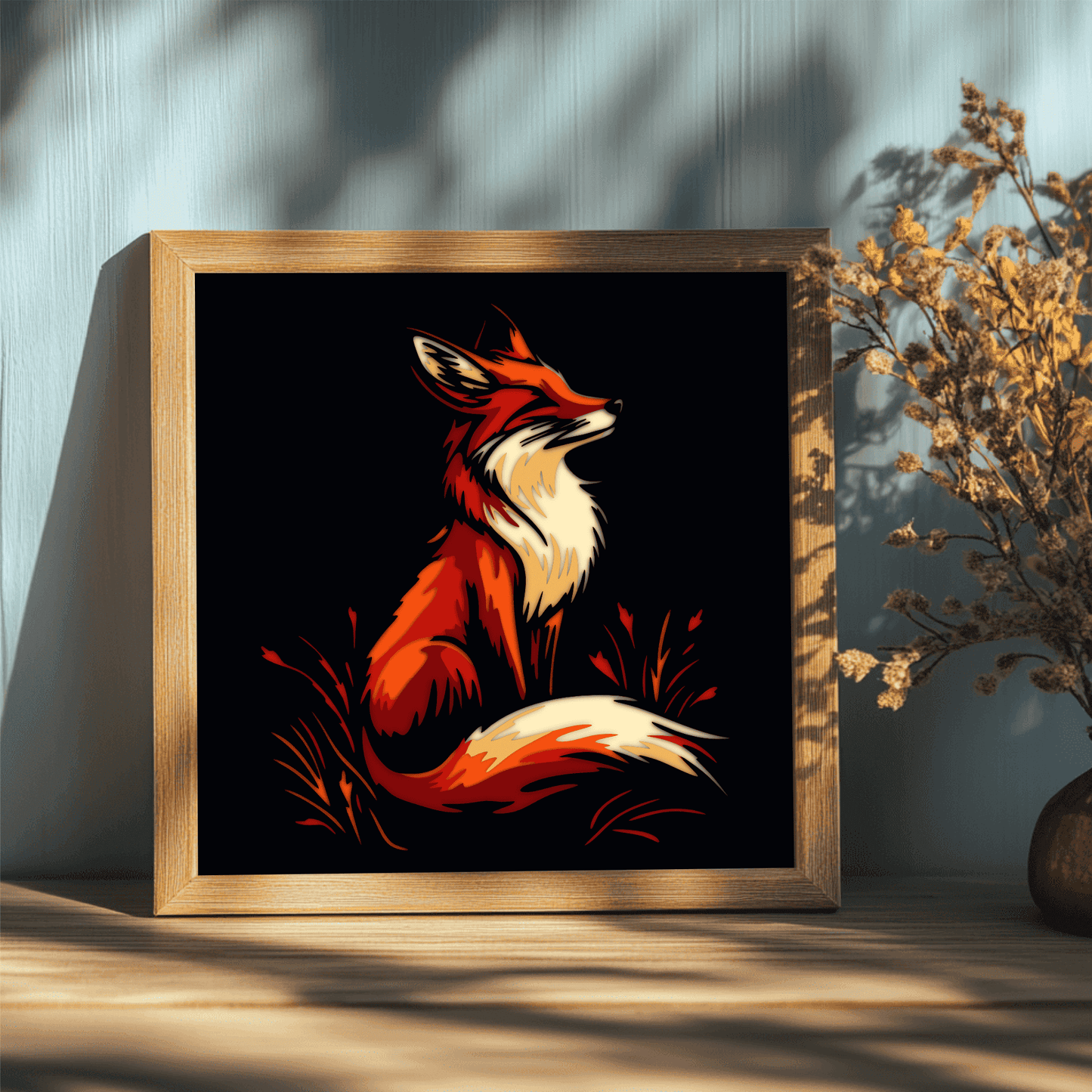 Fox silhouette layered SVG DXF EPS PDF file