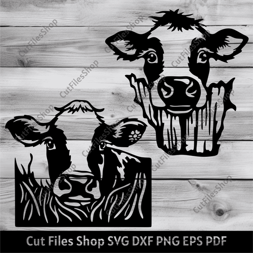 Peeking cow svg, cute cows for Cricut, Dxf cows for laser cut, Silhouette cut files, Cnc router files, farm animals dxf svg files, farm life svg, dxf for cnc plasma, cnc metal cutting files, buy svg files