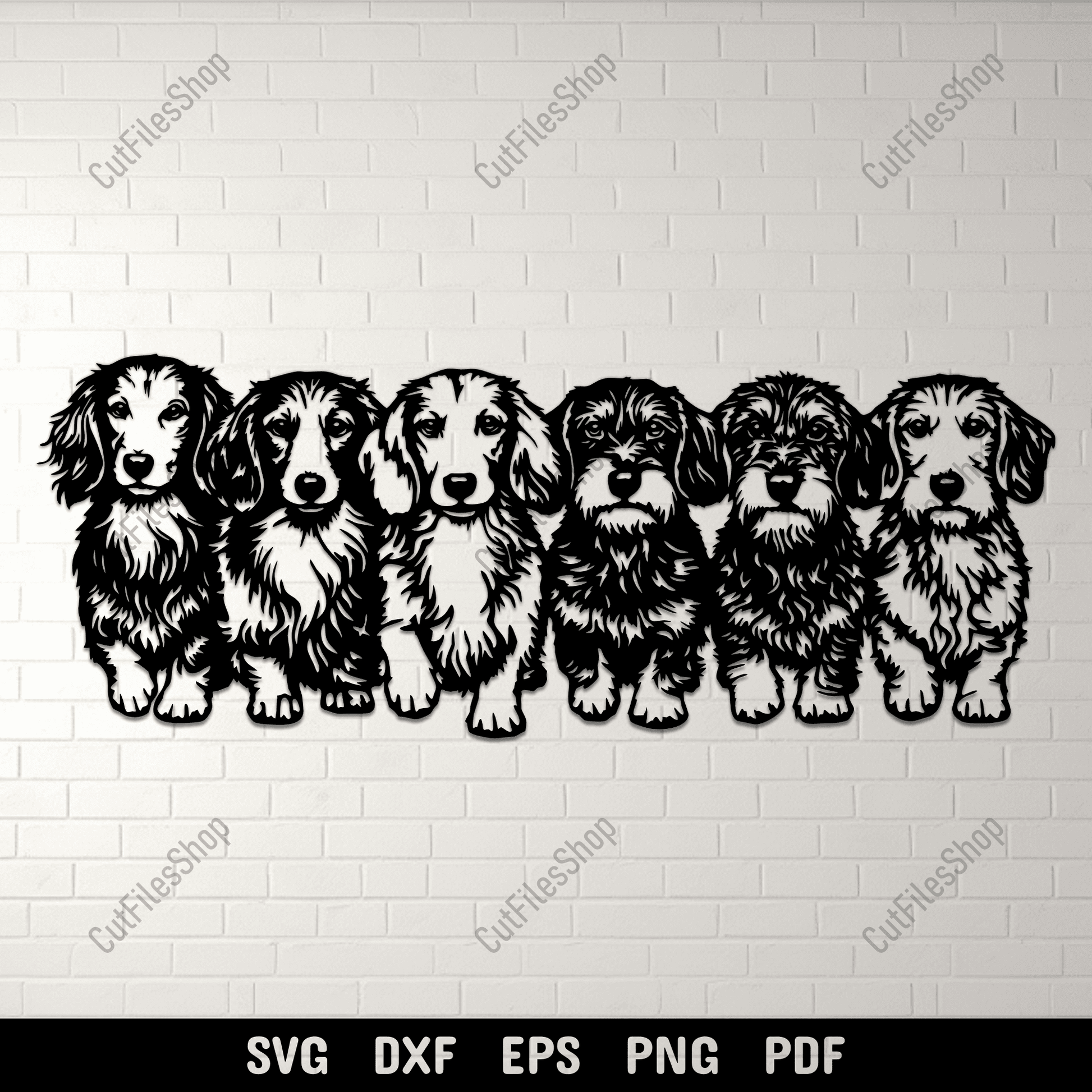 Dachshund SVG DXF EPS PNG for laser cutting, CNC and plasma