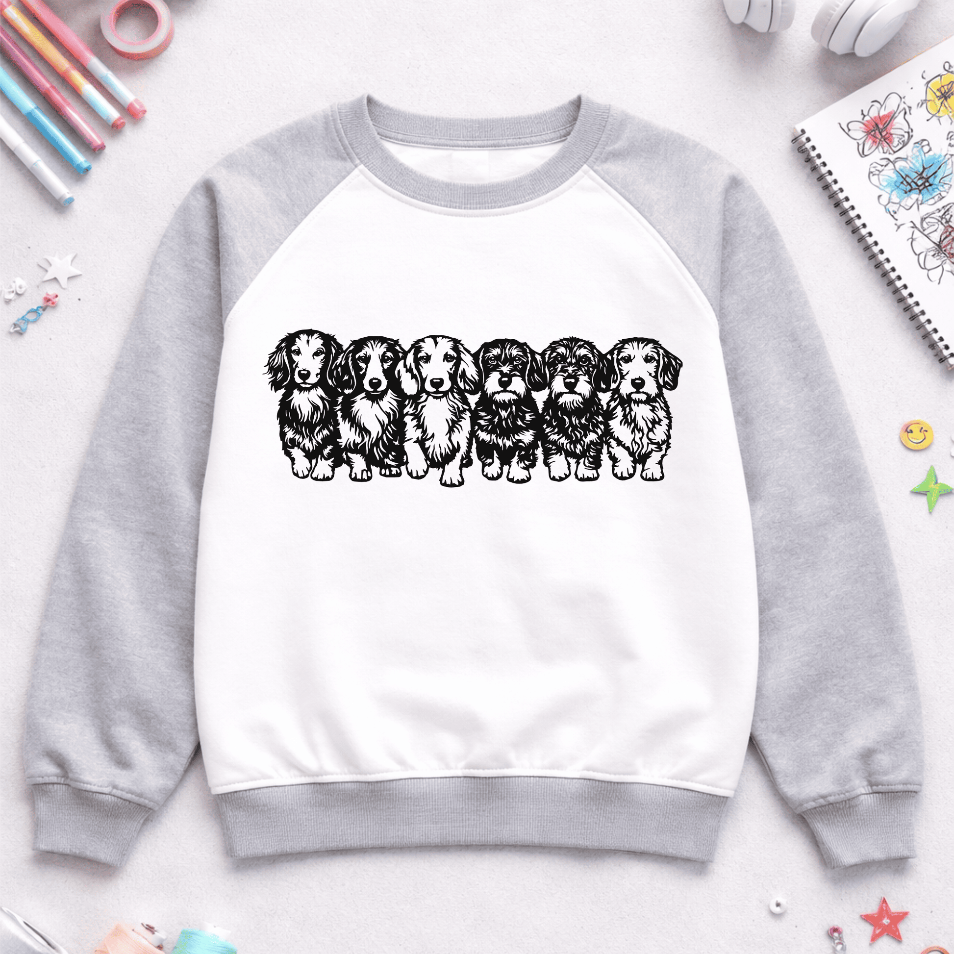 Dachshund wall art SVG PNG for Silhouette, Cricut and T-shirt design