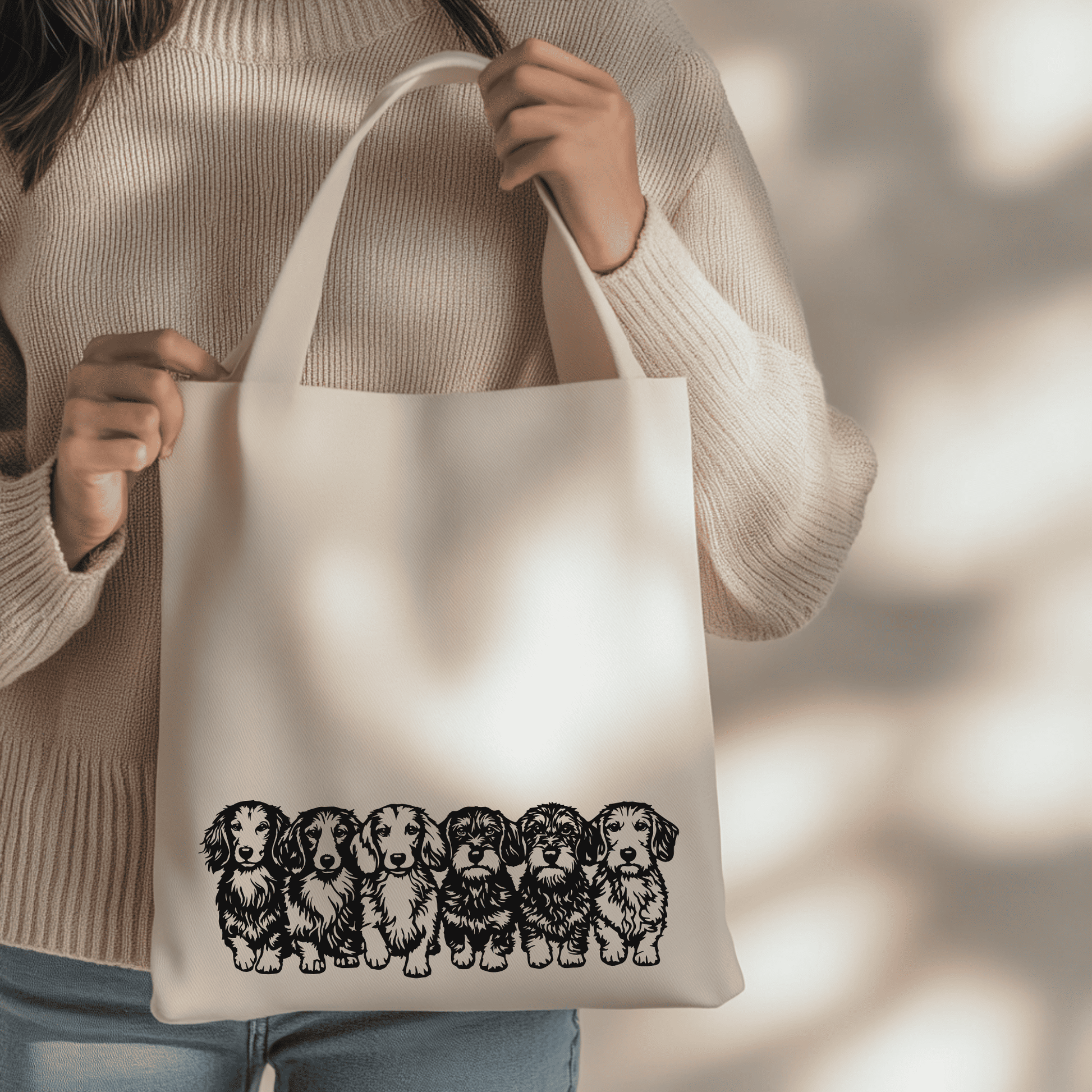 Dachshund SVG DXF EPS for Bag design