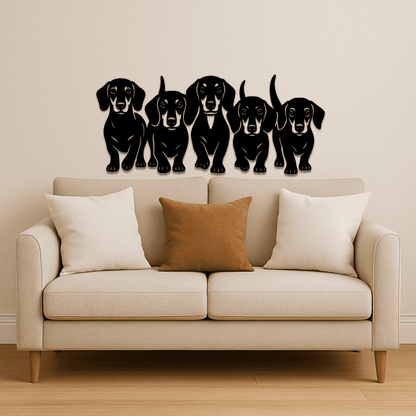 Cute dachshund pack dog SVG DXF PDF