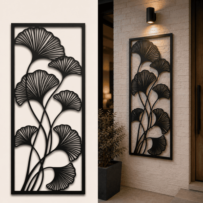 Laser cut decorative wall panel designs with botanical patterns