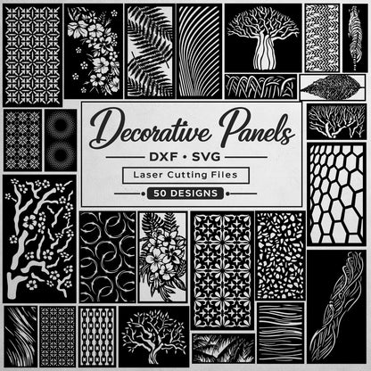 50 decorative panel bundle for CNC plasma and laser cutting