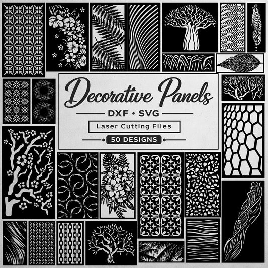 50 decorative panel bundle for CNC plasma and laser cutting