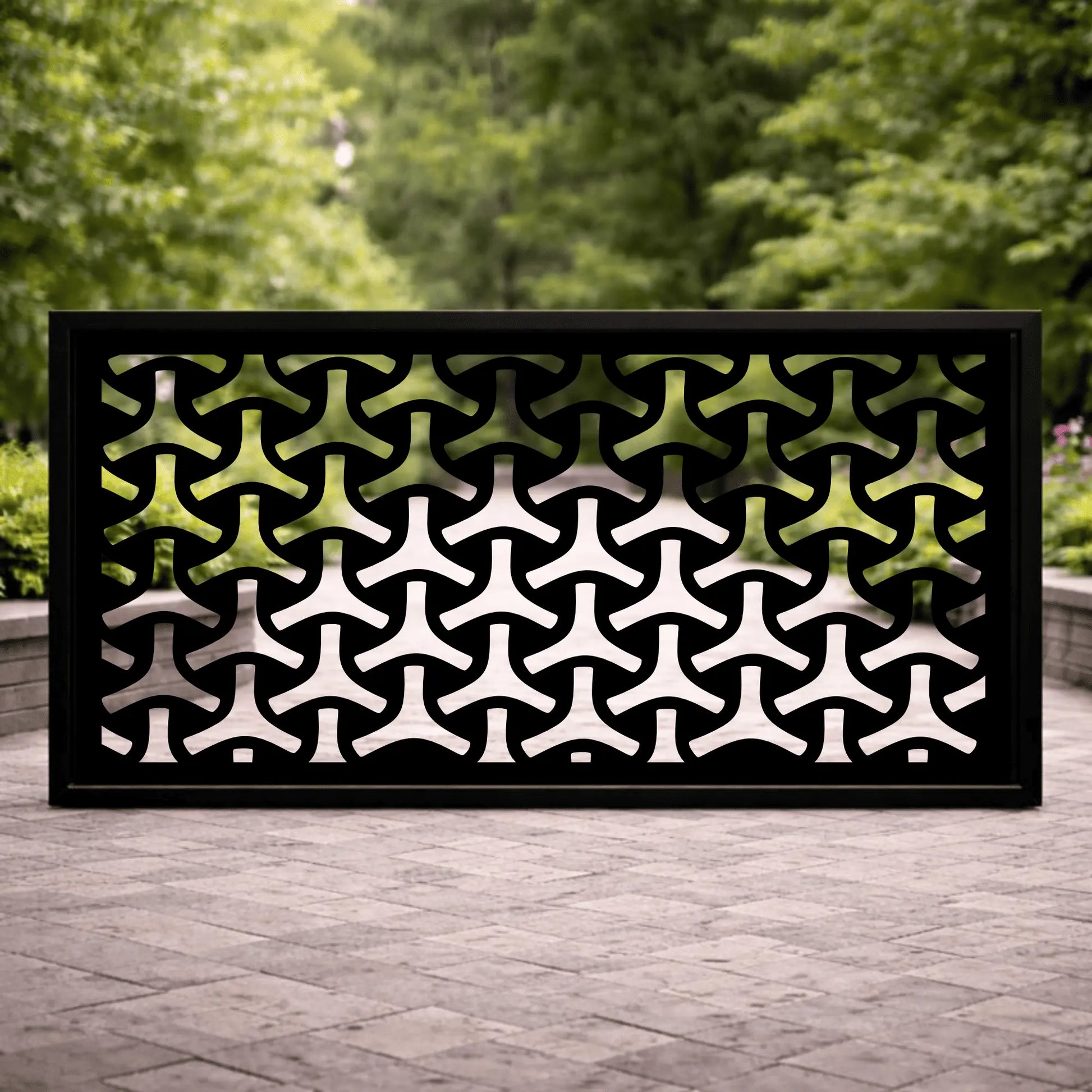 Laser cut decorative screen designs for room dividers and privacy panels