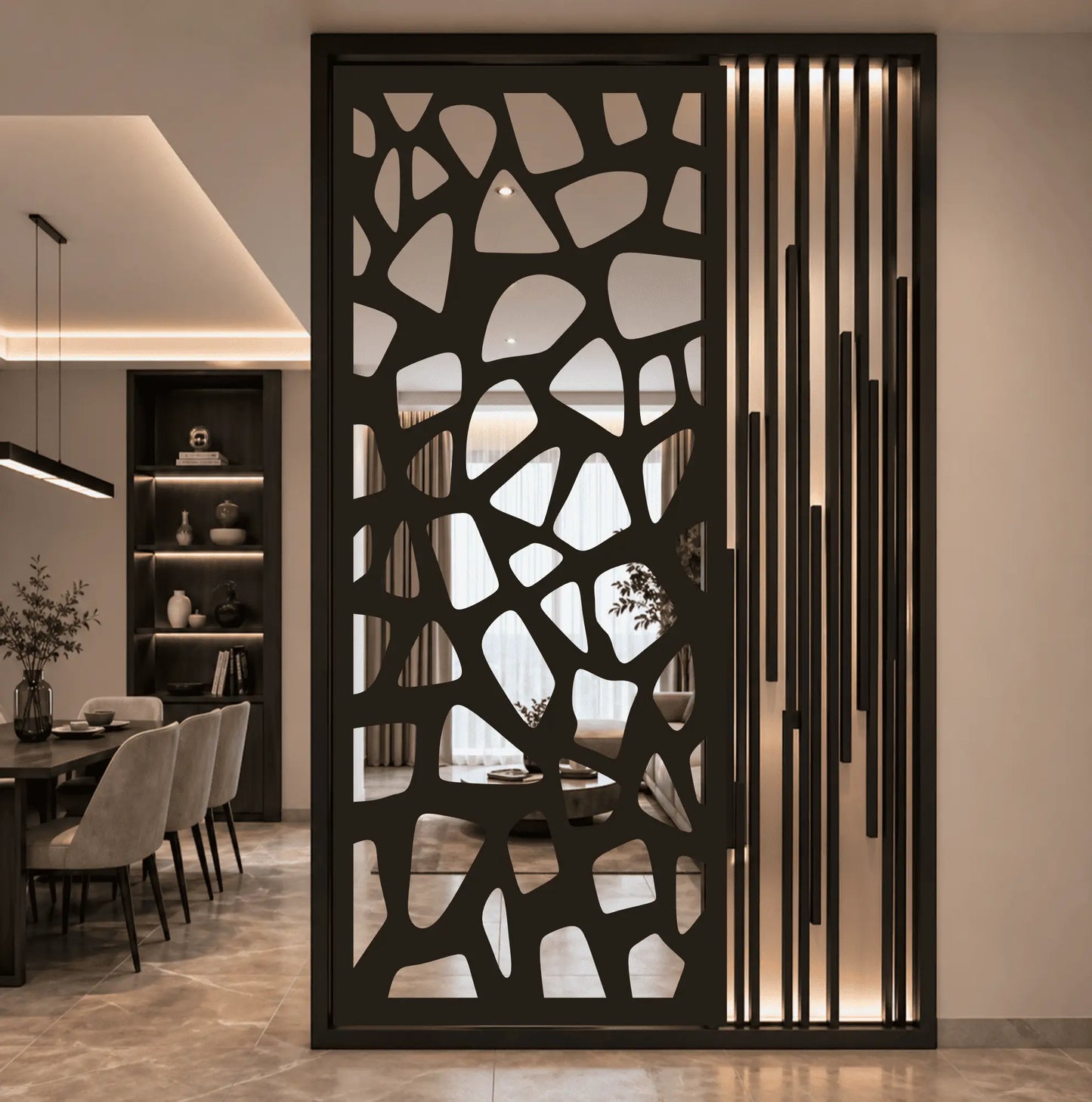 Metal privacy screen designs for indoor and outdoor laser cutting