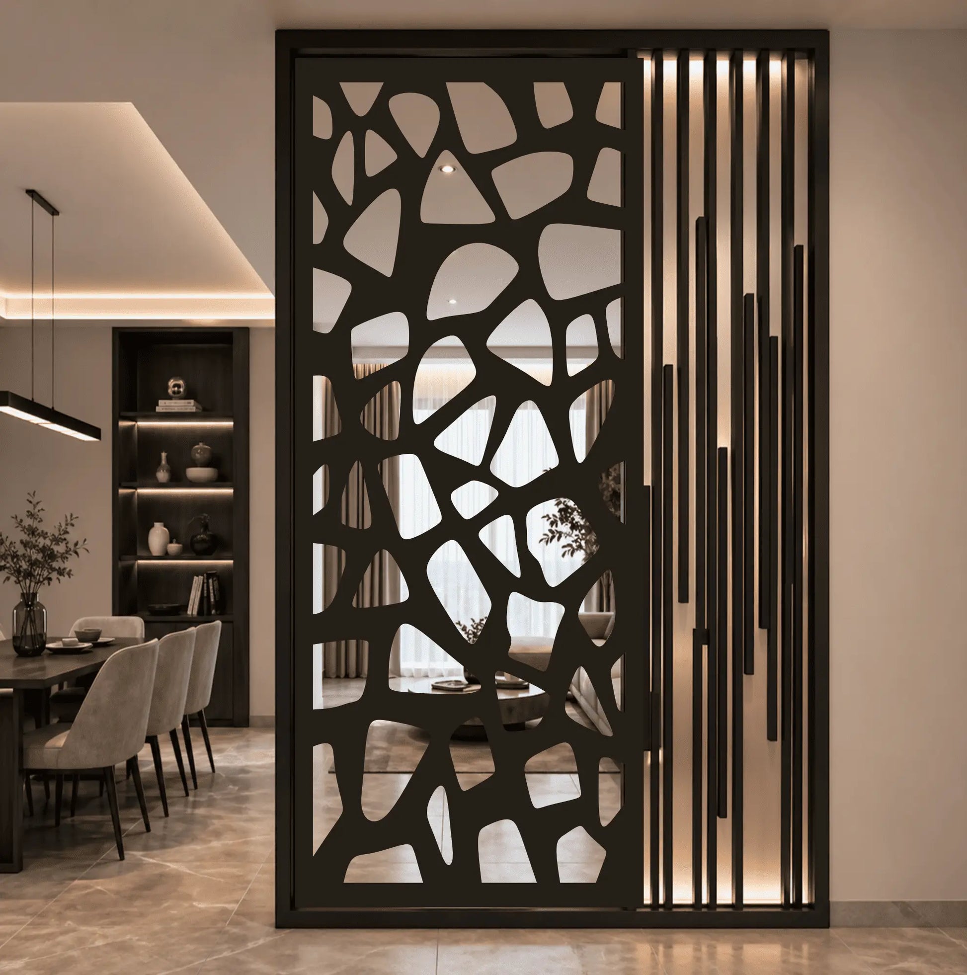 Metal privacy screen designs for indoor and outdoor laser cutting