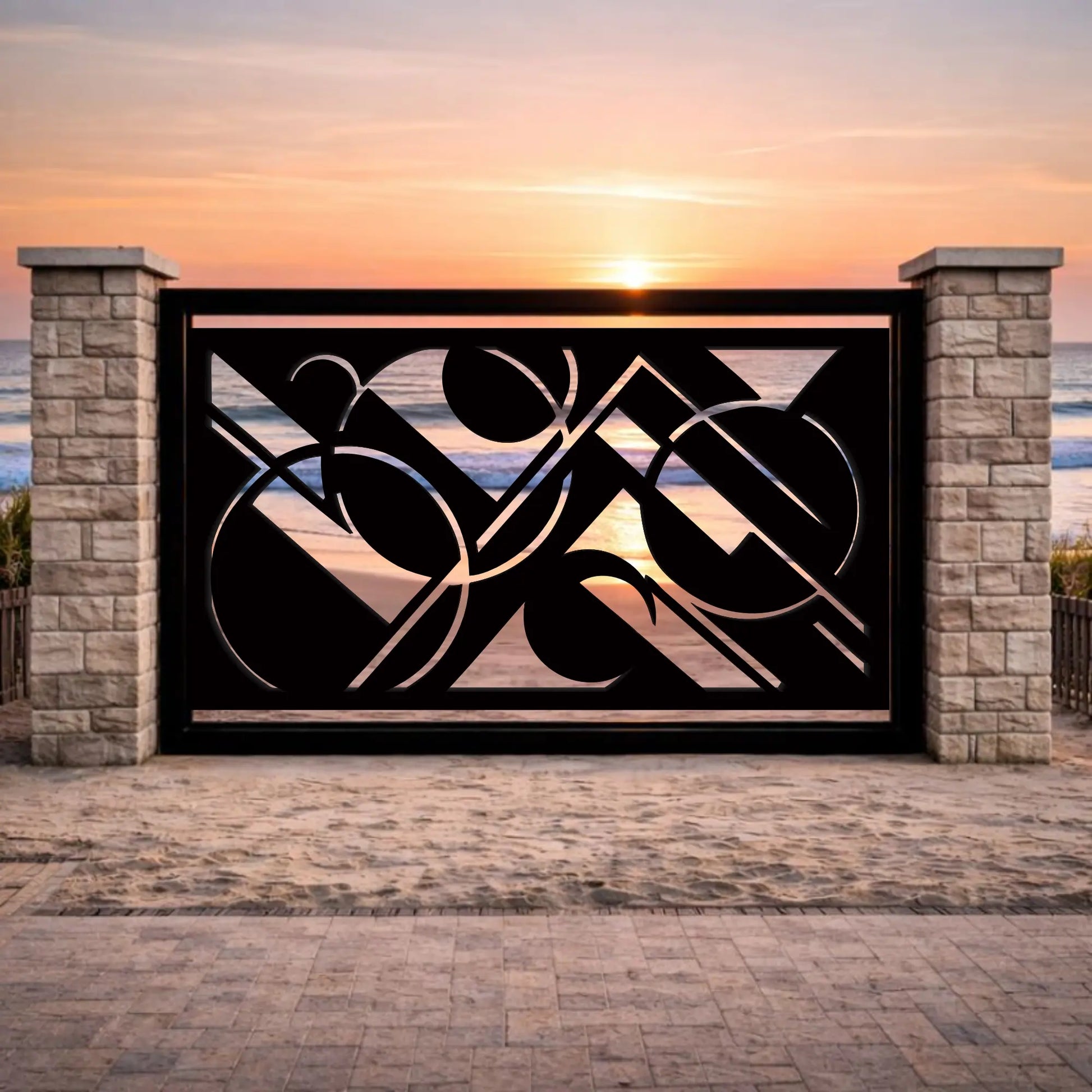 Decorative screen patterns for creating unique fence panels, gates and privacy partitions