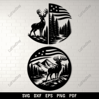 Deer SVG DXF EPS PNG for laser cutting, CNC and plasma