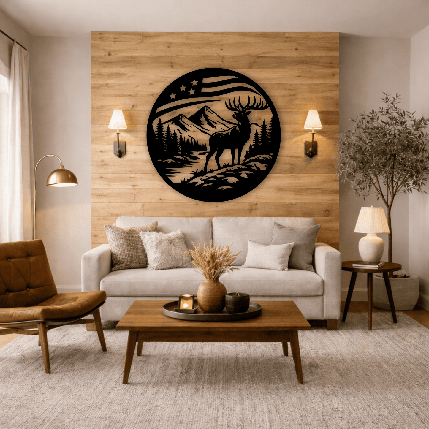 Wildlife deer SVG PNG for CNC metal wall art decor