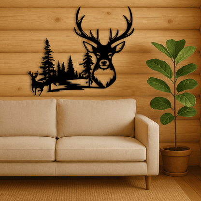 Deer forest svg dxf files
