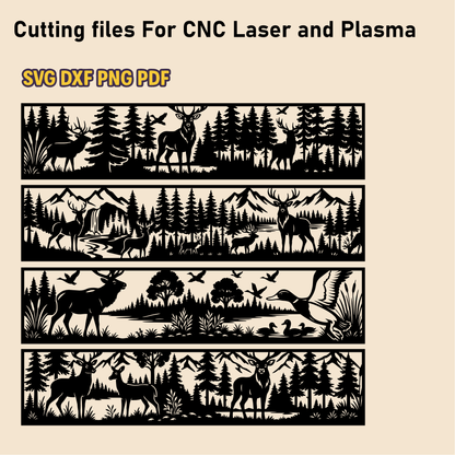 Forest landscape SVG DXF for laser engraving