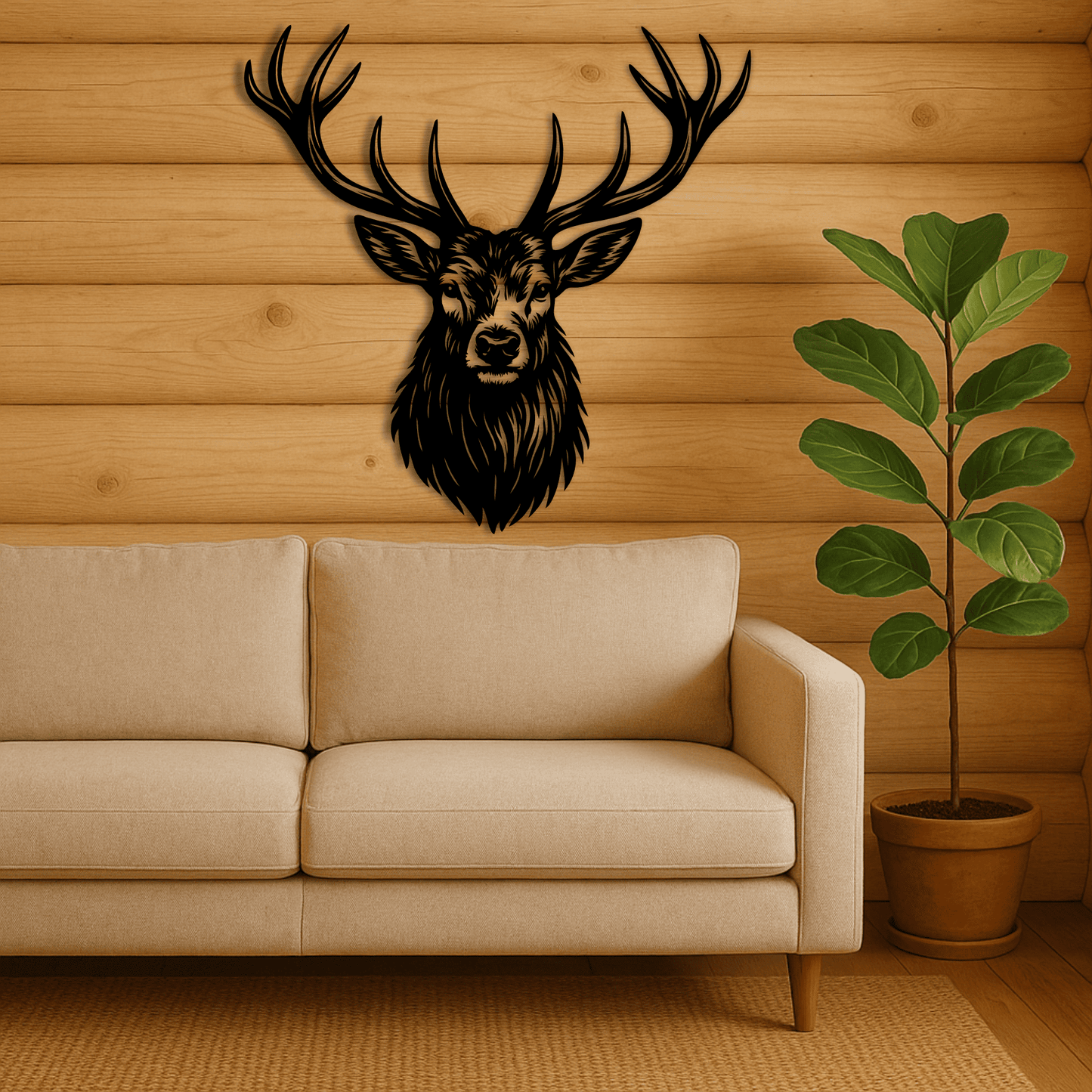 Detailed buck silhouette for Cricut and Glowforge