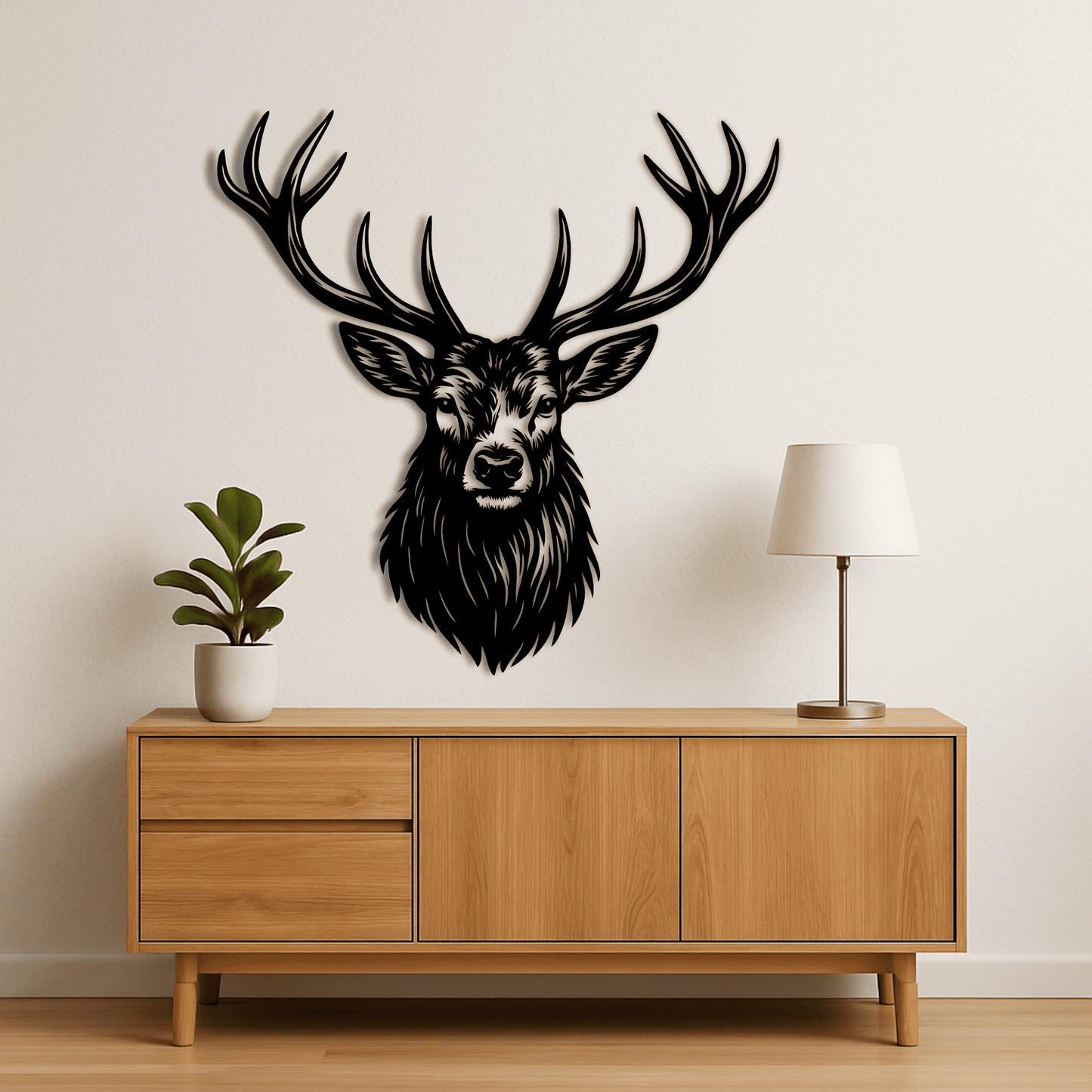 Deer head vector for metal wall art and woodworking