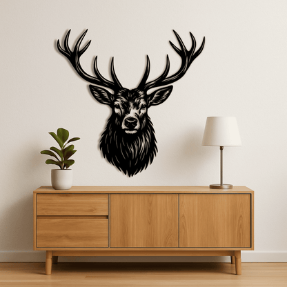 Deer head vector for metal wall art and woodworking
