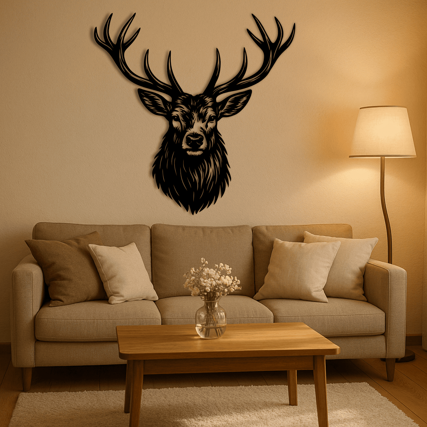 Realistic deer design for plasma cutting and engraving