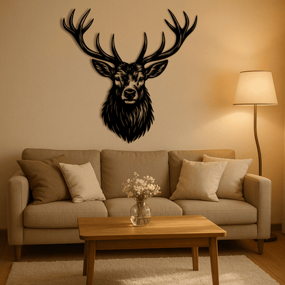 Realistic deer design for plasma cutting and engraving