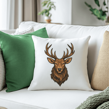 Realistic deer embroidery file preview for wildlife and nature projects