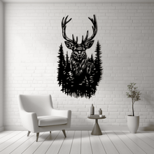 Load image into Gallery viewer, Deer in Forest CNC Design, DXF and SVG Cut Files for Vinyl, Laser, and Sublimation
