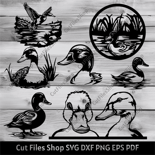 Mallard svg, Duck scene Dxf for Laser, Ducks Cricut images, Peeking ducks svg, CNC cutting, Svg craft files, mallard dxf, svg design art, duck on the lake svg, flying duck svg, circle dxf decor, wild life dxf