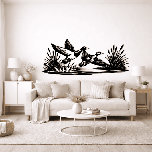 Flying ducks wildlife design SVG DXF for xTool, Silhouette and laser projects