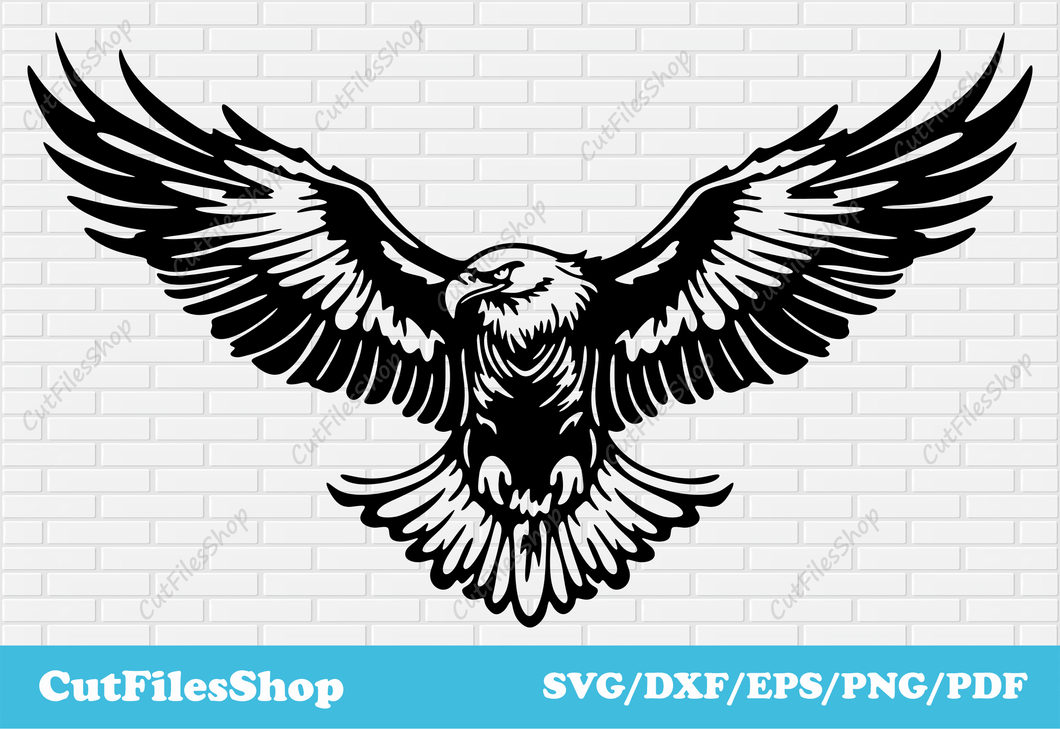 Eagle DXF for Plasma CNC, dxf for Laser Cutting, Eagle svg for Cricut, Png For T-shirt print design, cool eagle vector, eagle art for t shirt, wings svg, animal wall art, cricut art, Cut files Shop, clip art eagle, stencil eagle