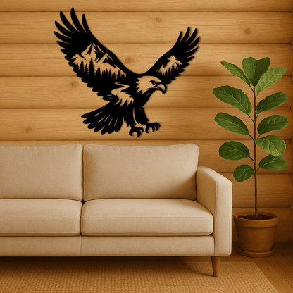 Eagle silhouette SVG DXF for CNC laser cutting