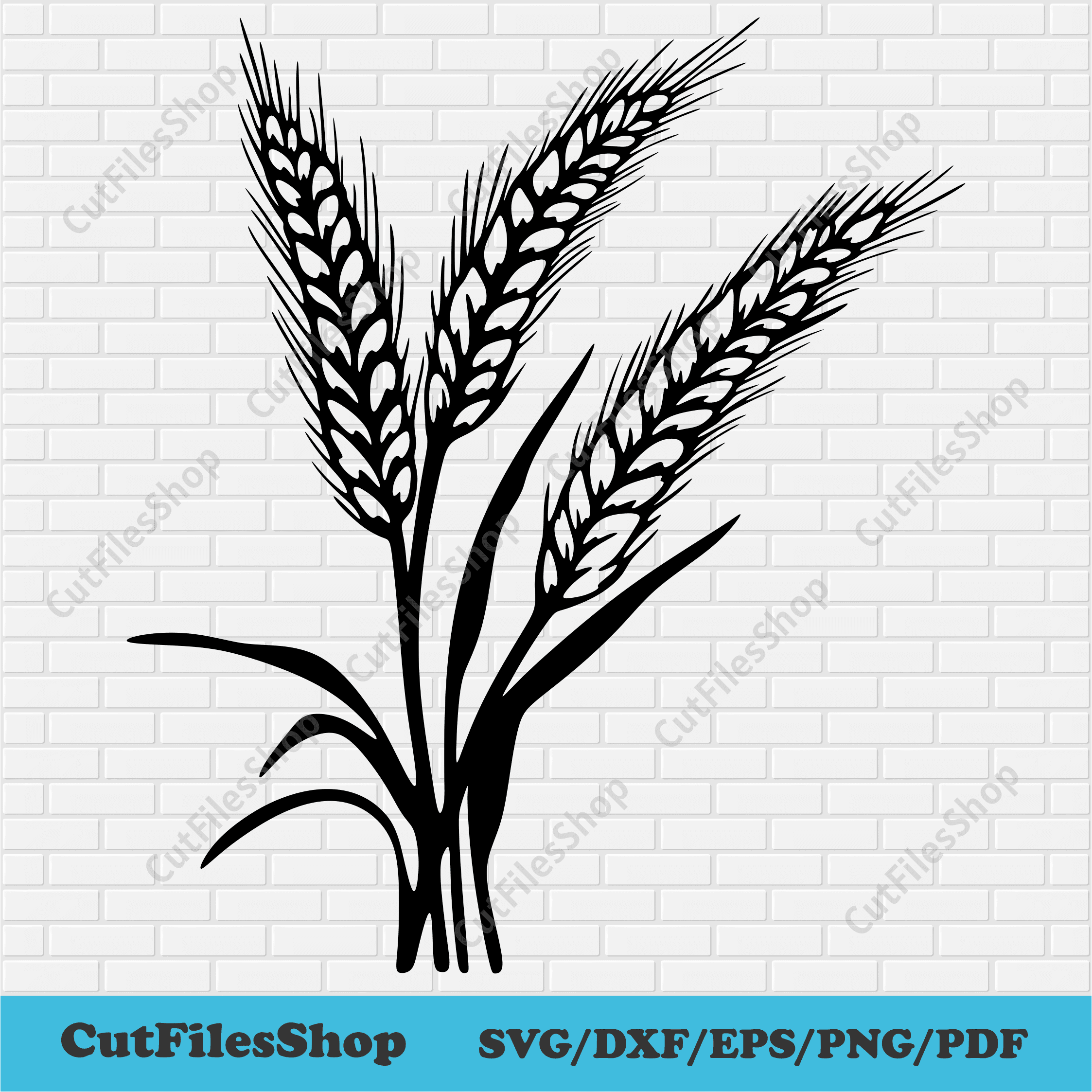 Ears of Wheat Svg, Cut files for Cricut, Dxf for Silhouette