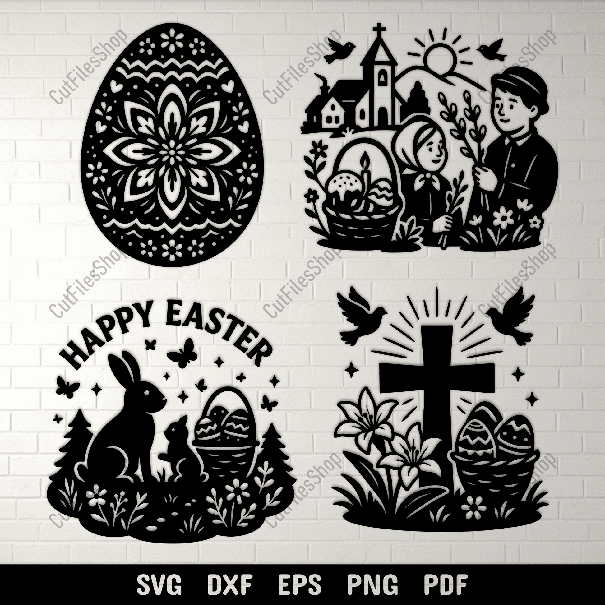 Easter SVG DXF EPS PNG for laser cutting, CNC and plasma