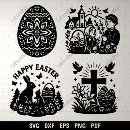 Easter SVG DXF EPS PNG for laser cutting, CNC and plasma