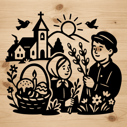 Happy Easter wall art SVG PNG for Cricut and laser