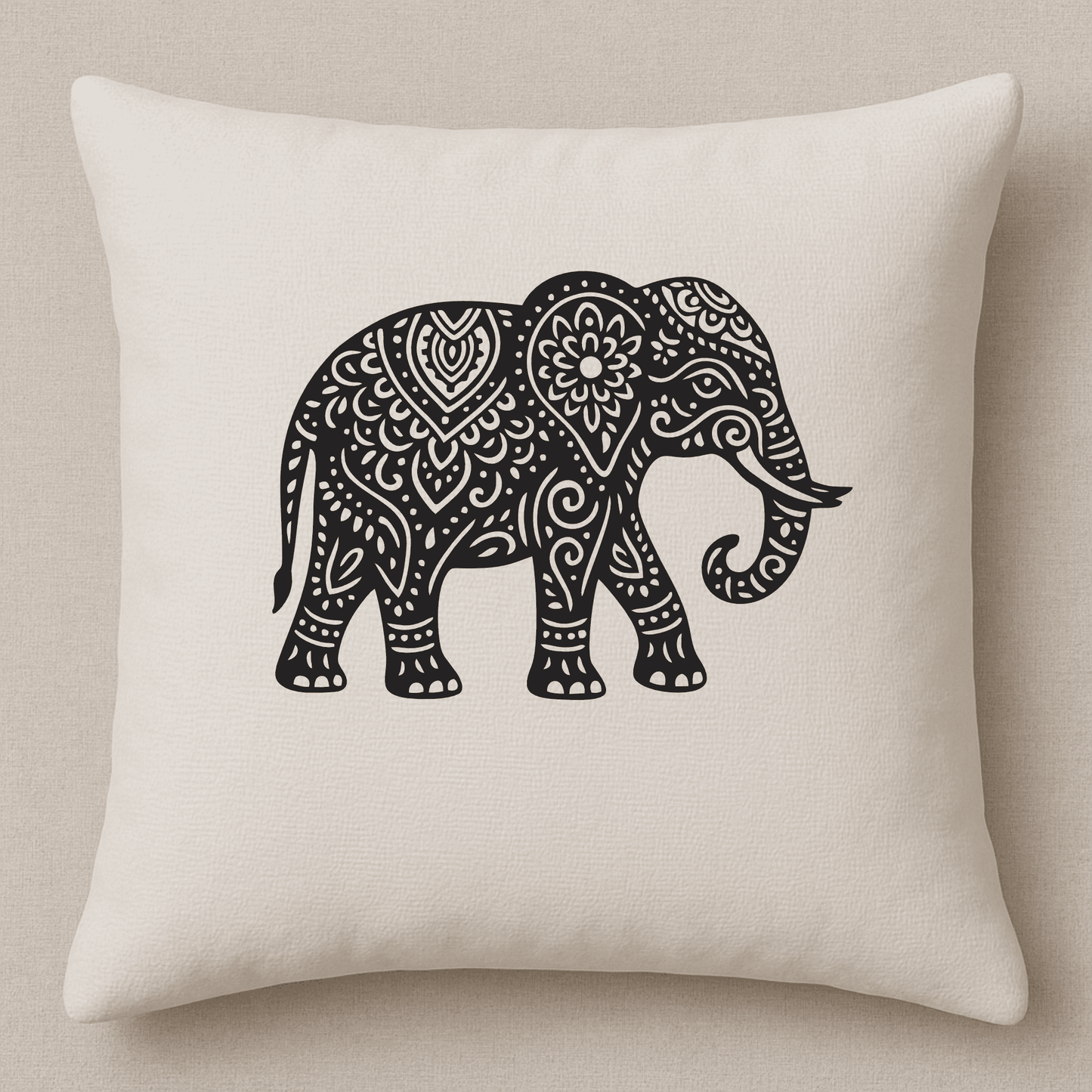 Detailed elephant SVG template for Silhouette or Glowforge