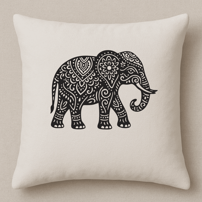Detailed elephant SVG template for Silhouette or Glowforge