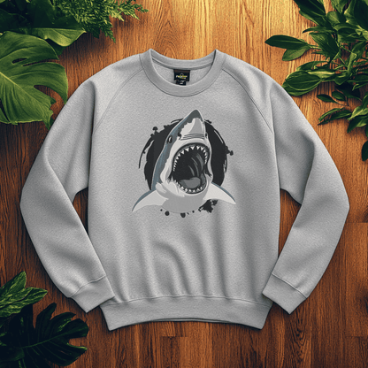 Sea life embroidery design featuring a shark