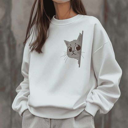 Cute embroidery of a cat for tote bags