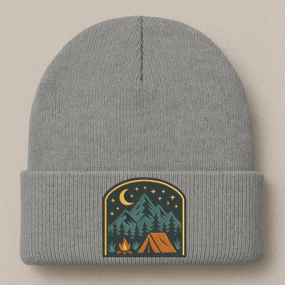 Hiker-themed embroidery design